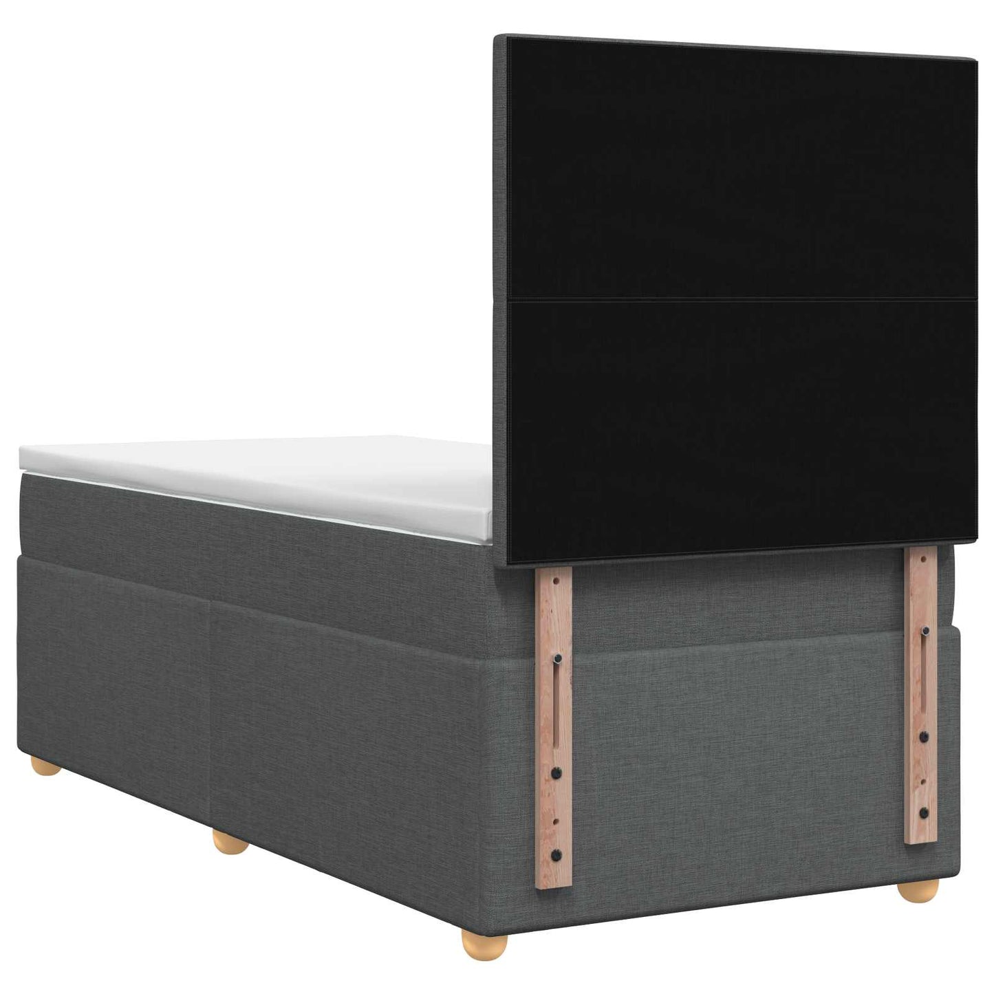 vidaXL Κρεβάτι box spring με στρώμα Σκούρο Γκρι 90 x 200 cm Ύφασμα