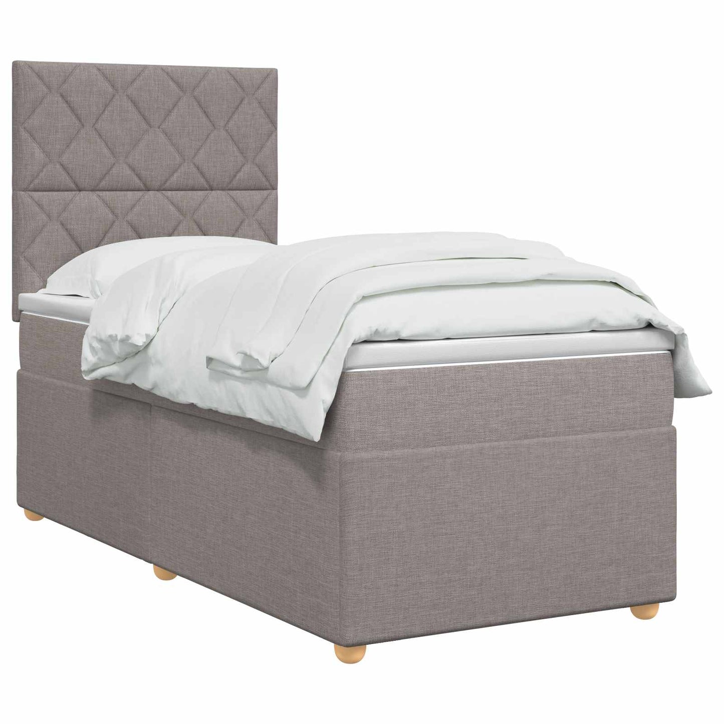 vidaXL Κρεβάτι box spring με στρώμα Taupe 90 x 200 cm Ύφασμα