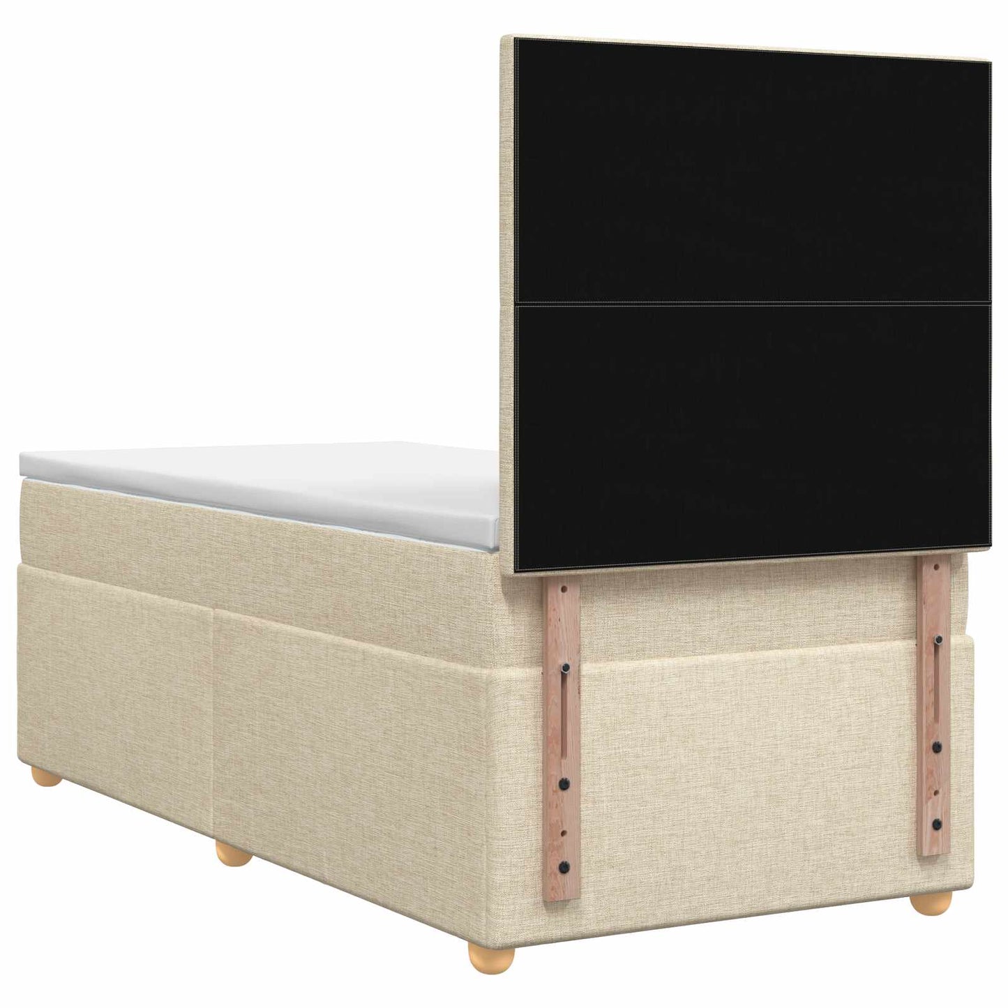 vidaXL Κρεβάτι box spring με στρώμα Κρεμ 90 x 200 cm Ύφασμα
