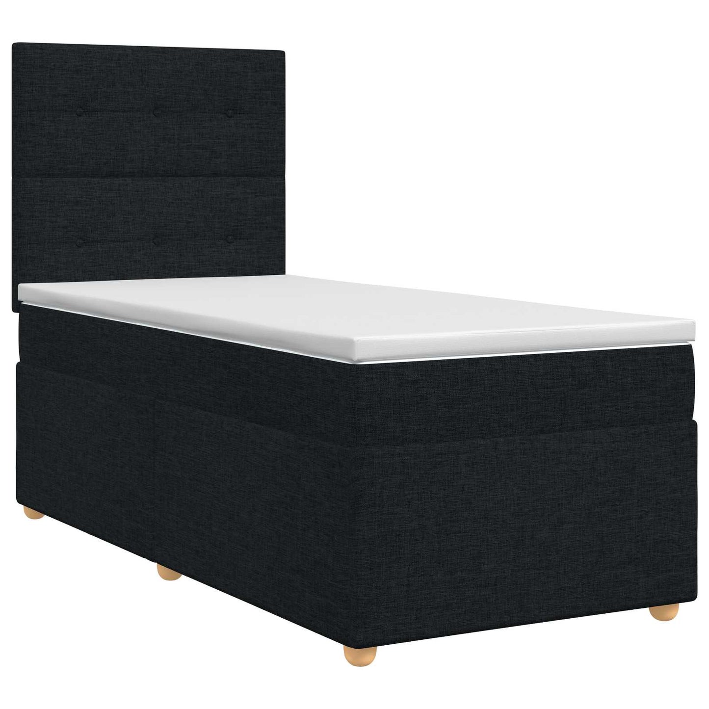vidaXL Κρεβάτι box spring με στρώμα Μαύρο 100 x 200 cm Ύφασμα