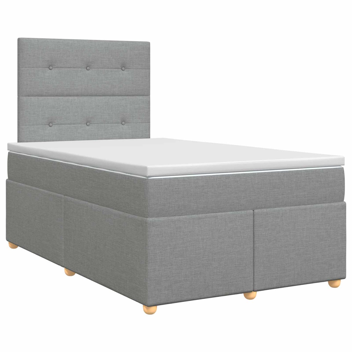 vidaXL Κρεβάτι box spring με στρώμα Ανοιχτό γκρι 120 x 190 cm Ύφασμα