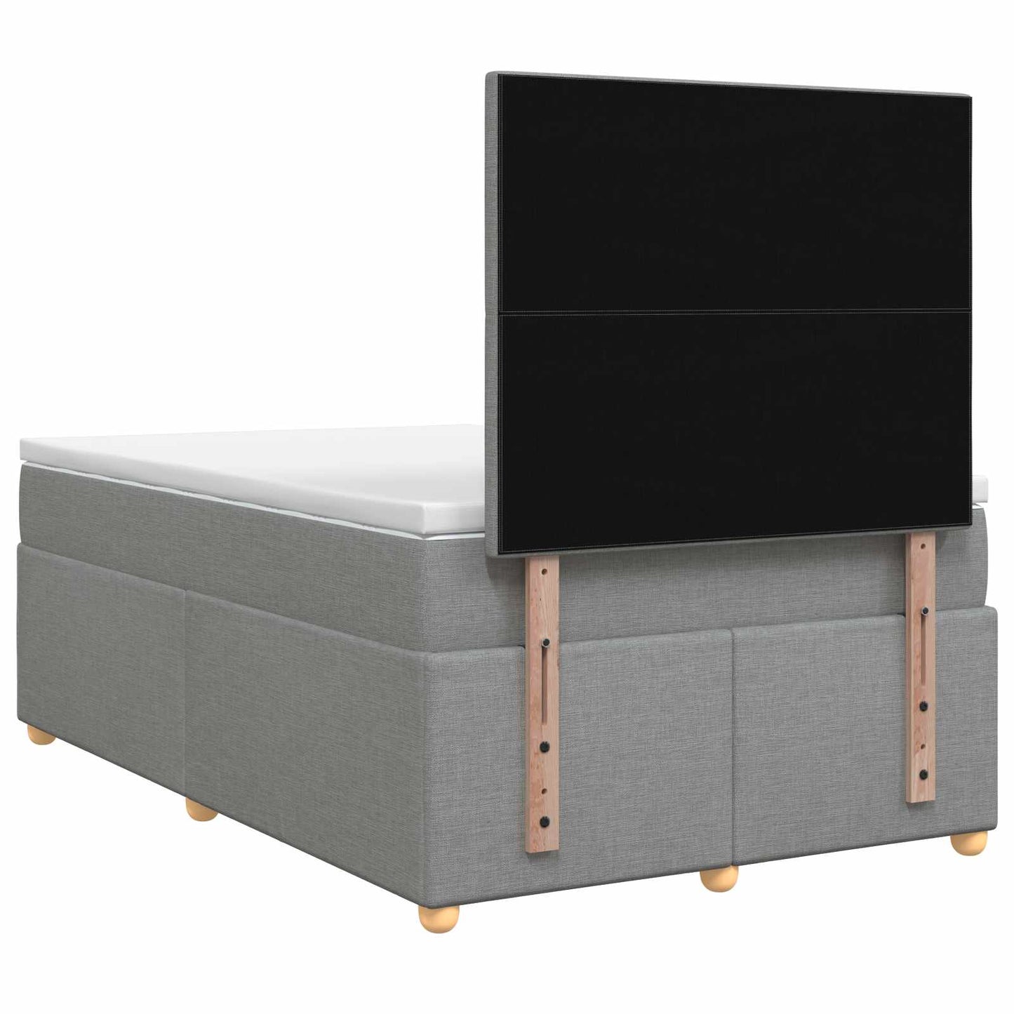 vidaXL Κρεβάτι box spring με στρώμα Ανοιχτό γκρι 120 x 190 cm Ύφασμα