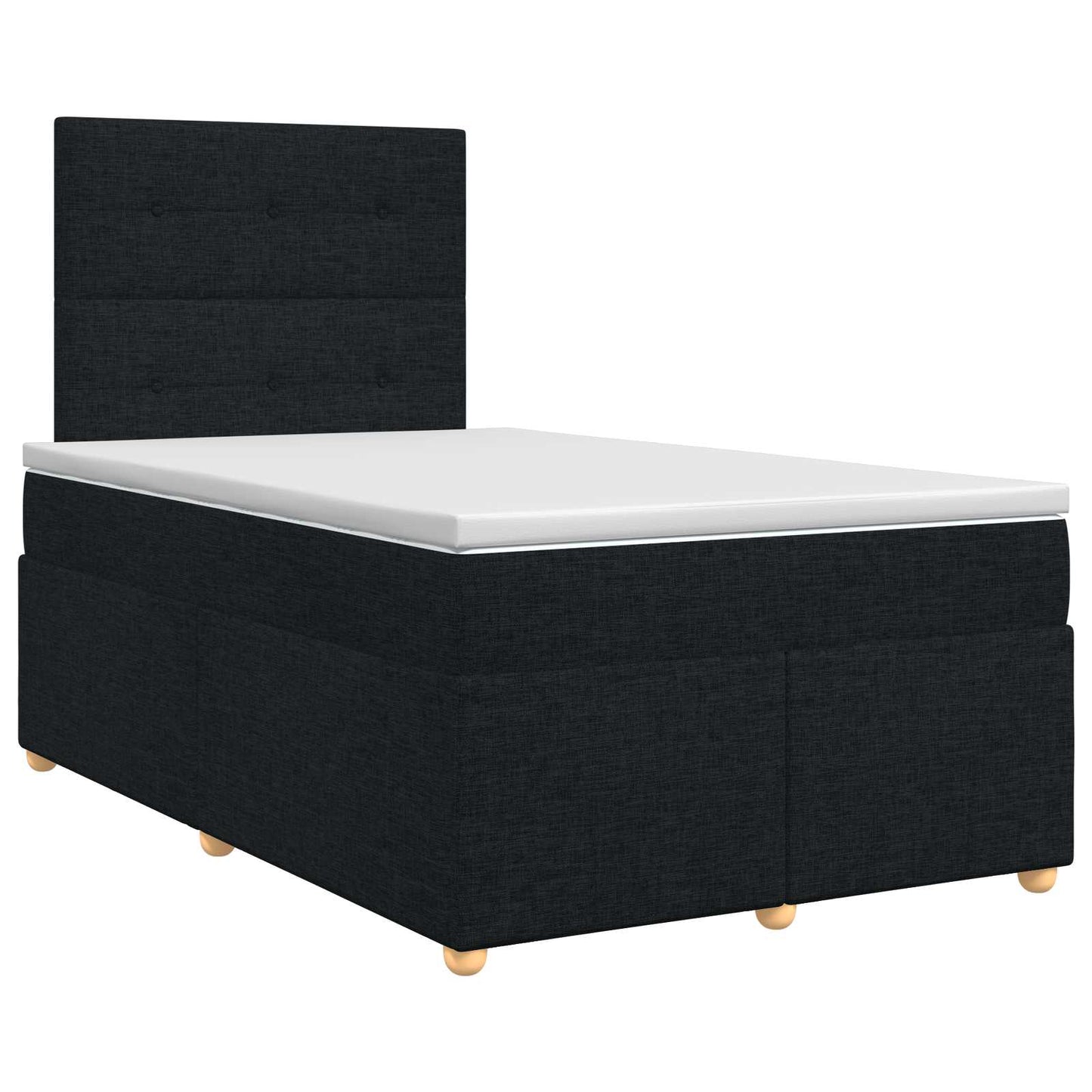 vidaXL Κρεβάτι box spring με στρώμα Μαύρο 120 x 190 cm Ύφασμα