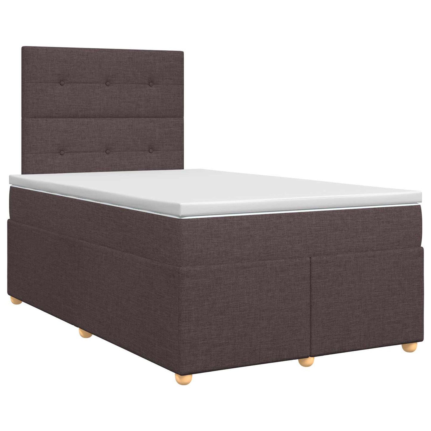 vidaXL Κρεβάτι box spring με στρώμα Σκούρο Καφέ 120 x 190 cm Ύφασμα