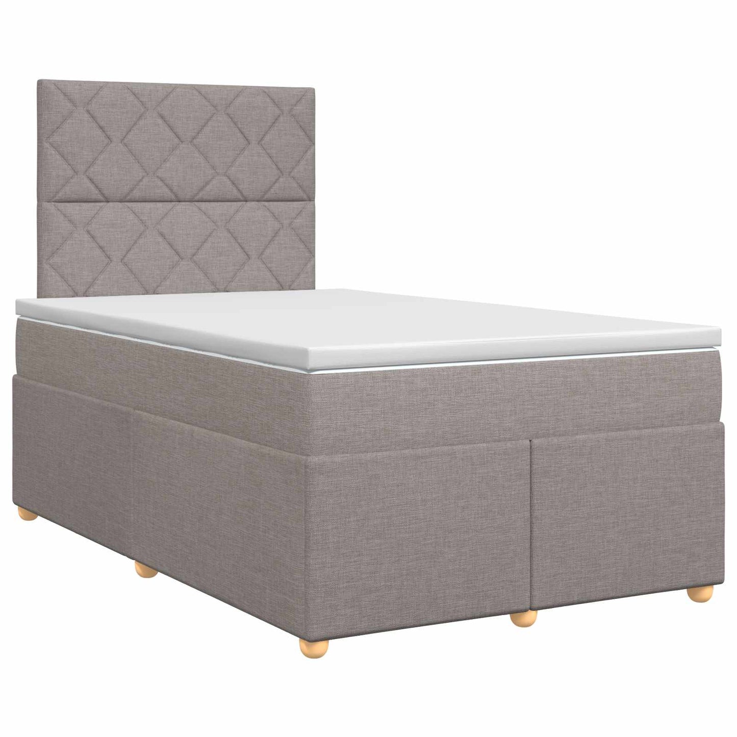 vidaXL Κρεβάτι box spring με στρώμα Taupe 120 x 190 cm Ύφασμα