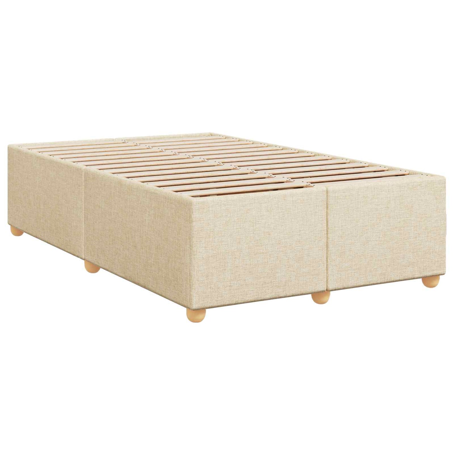 vidaXL Κρεβάτι box spring με στρώμα Κρεμ 120 x 190 cm Ύφασμα