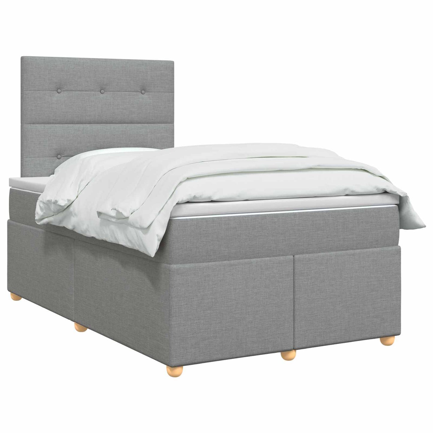 vidaXL Κρεβάτι box spring με στρώμα Ανοιχτό γκρι 120 x 200 cm Ύφασμα