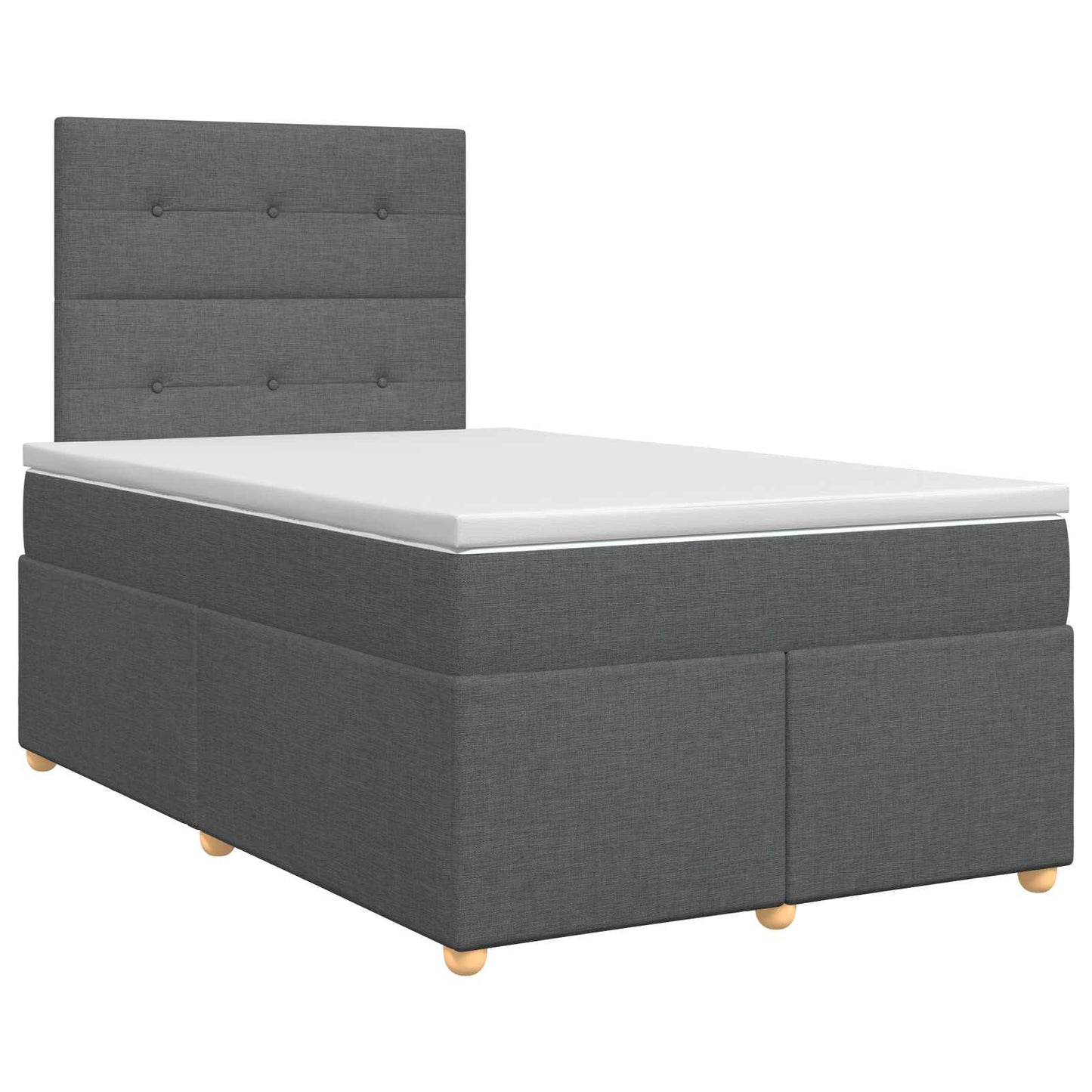 vidaXL Κρεβάτι box spring με στρώμα Σκούρο Γκρι 120 x 200 cm Ύφασμα