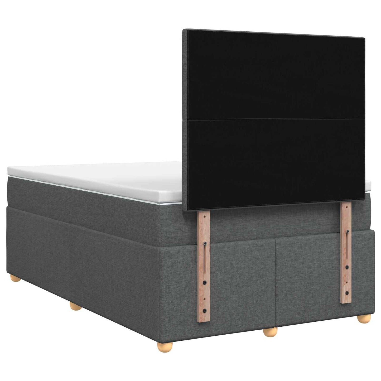 vidaXL Κρεβάτι box spring με στρώμα Σκούρο Γκρι 120 x 200 cm Ύφασμα