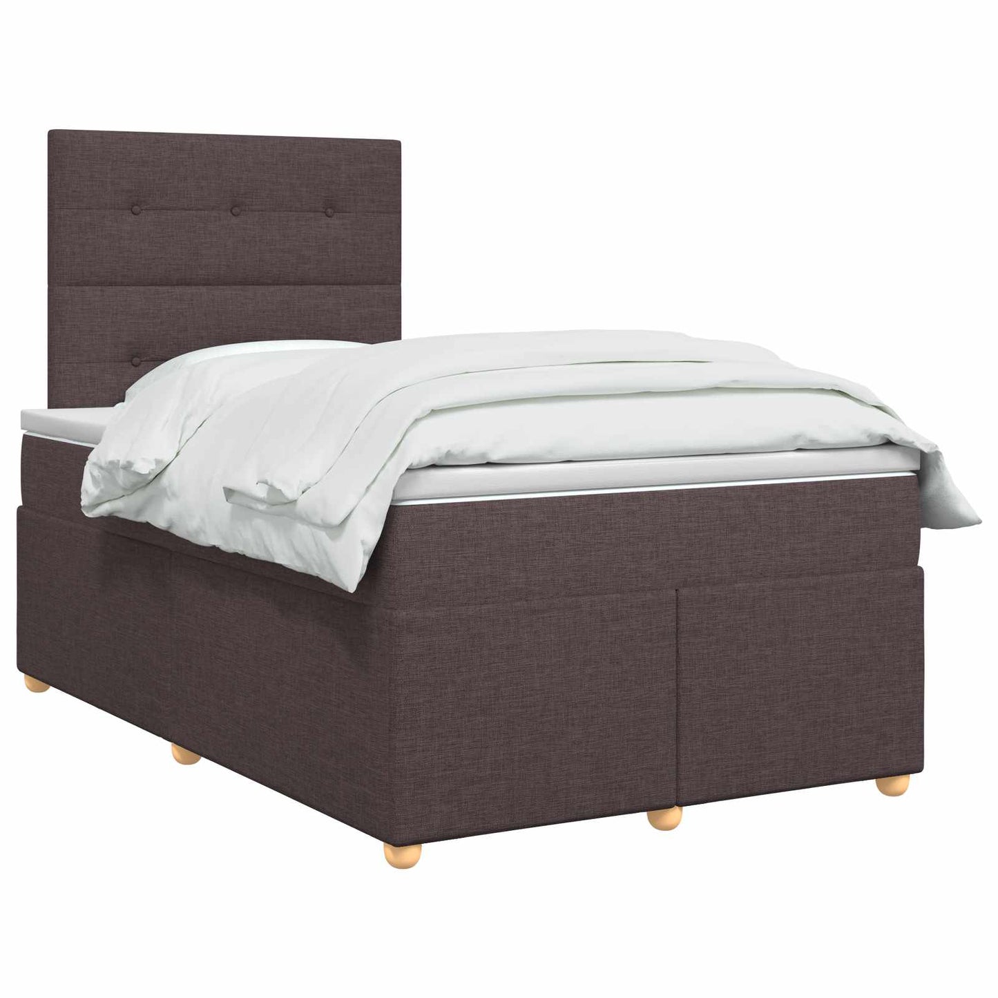vidaXL Κρεβάτι box spring με στρώμα Σκούρο Καφέ 120 x 200 cm Ύφασμα