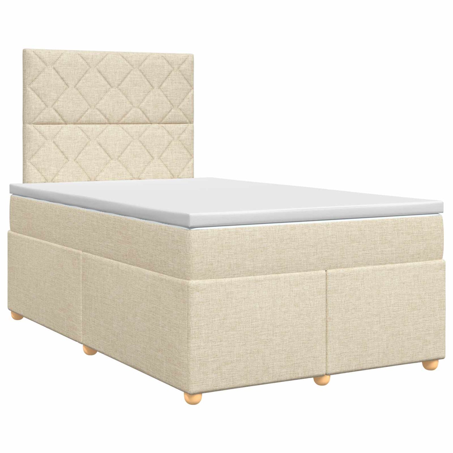 vidaXL Κρεβάτι box spring με στρώμα Κρεμ 120 x 200 cm Ύφασμα
