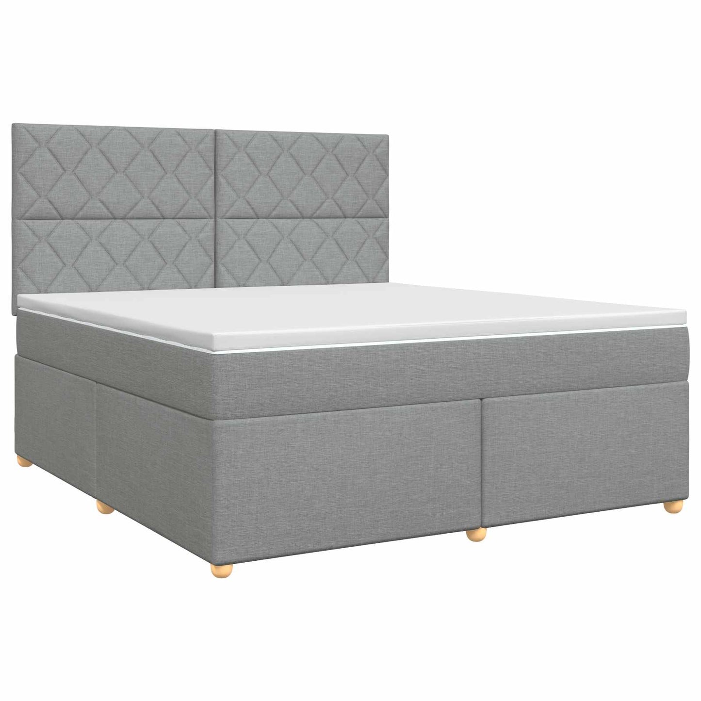 vidaXL Κρεβάτι box spring με στρώμα Ανοιχτό γκρι 140 x 190 cm Ύφασμα