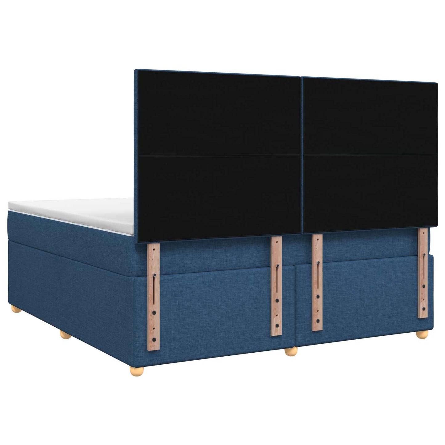 vidaXL Κρεβάτι box spring με στρώμα Μπλε 140 x 190 cm Ύφασμα