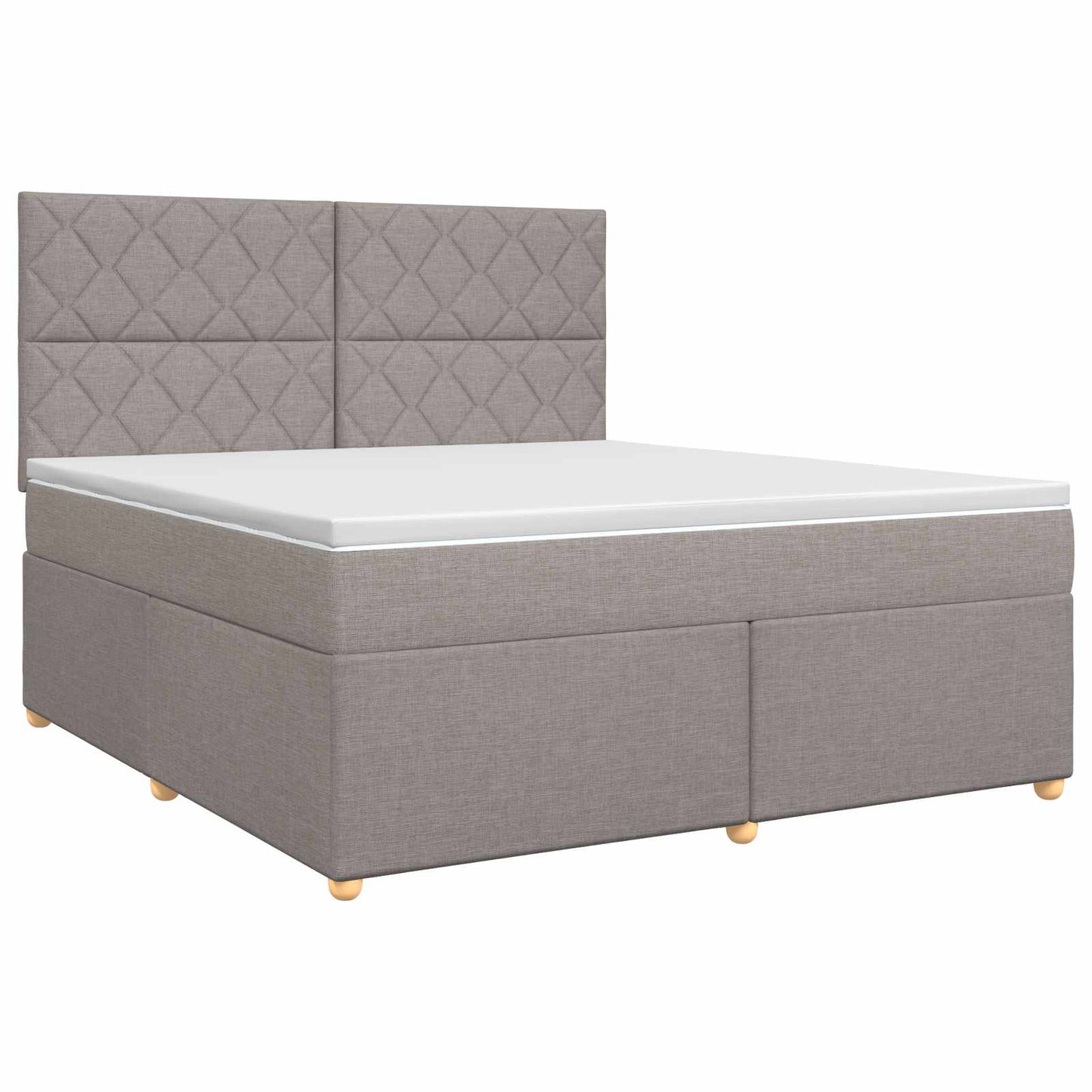 vidaXL Κρεβάτι box spring με στρώμα Taupe 140 x 200 cm Ύφασμα