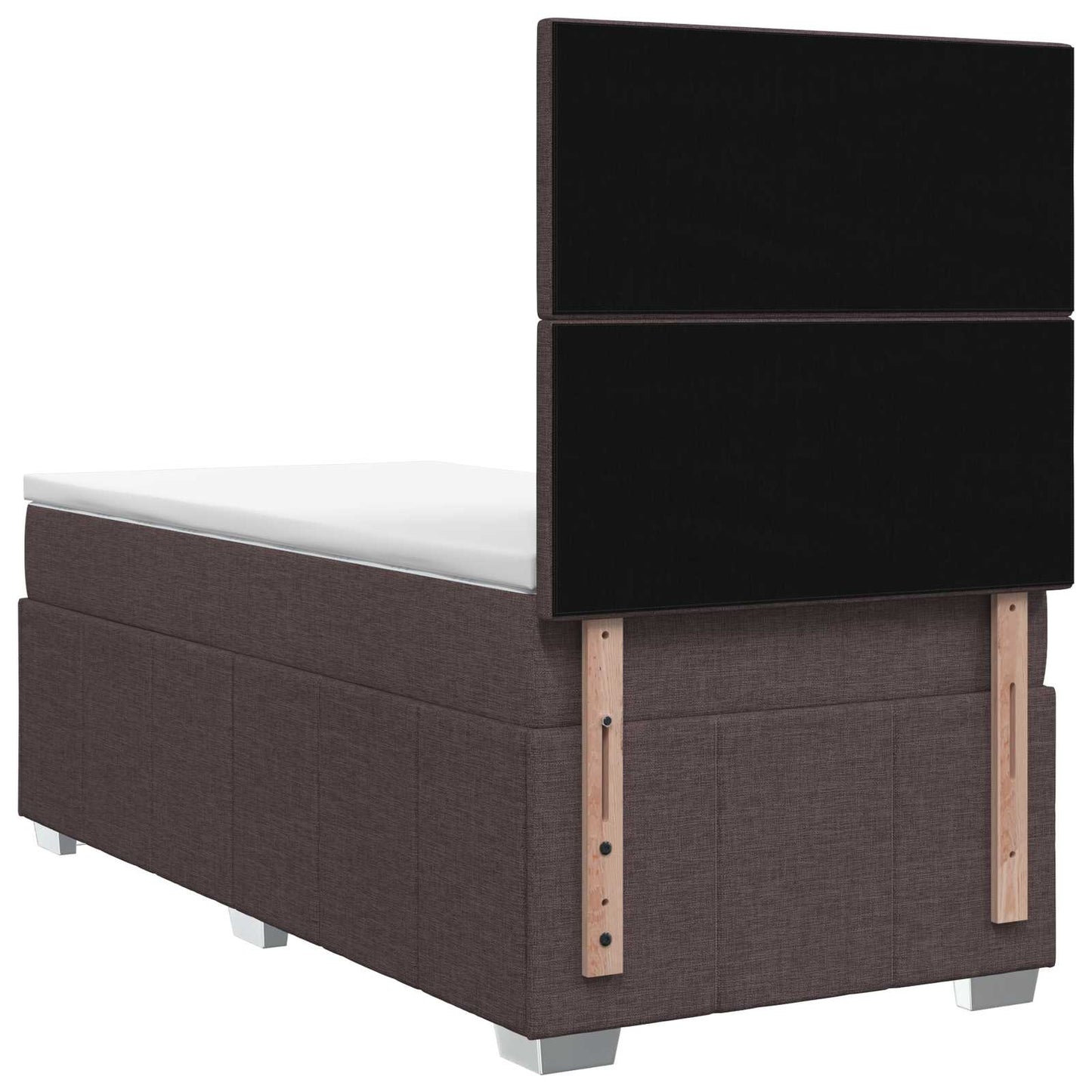 vidaXL Κρεβάτι box spring με στρώμα Σκούρο Καφέ 90 x 200 cm Ύφασμα