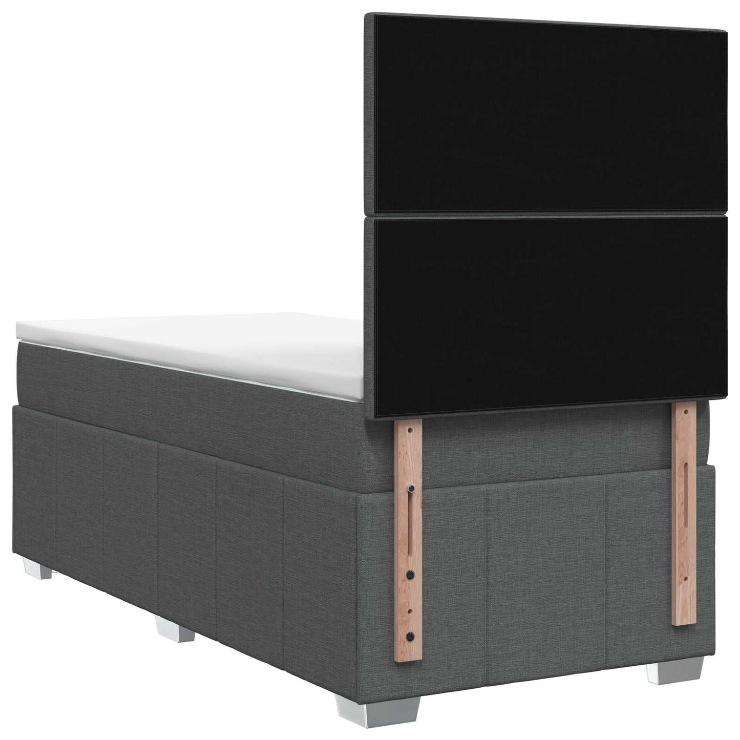 vidaXL Κρεβάτι box spring με στρώμα Σκούρο Γκρι 100 x 200 cm Ύφασμα