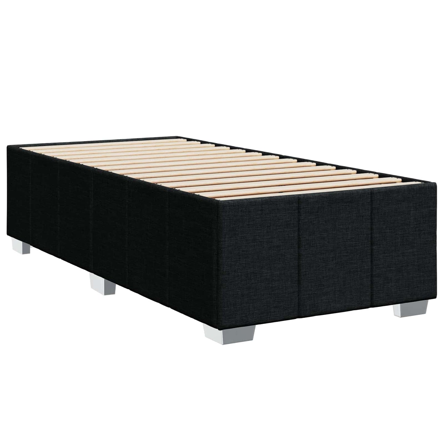 vidaXL Κρεβάτι box spring με στρώμα Μαύρο 100 x 200 cm Ύφασμα