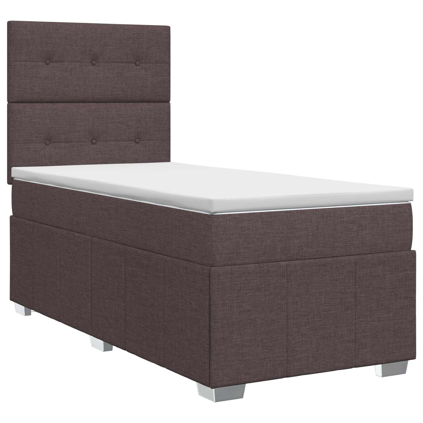 vidaXL Κρεβάτι box spring με στρώμα Σκούρο Καφέ 100 x 200 cm Ύφασμα