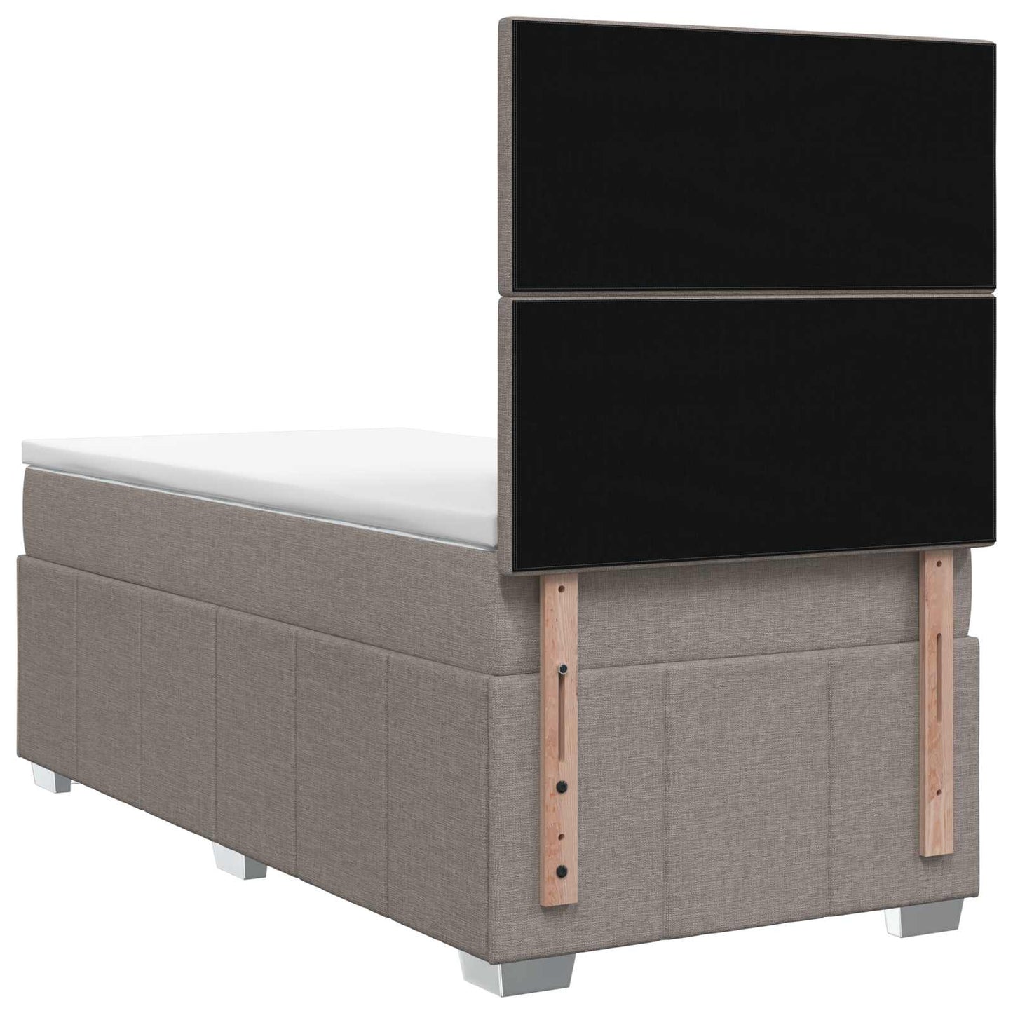 vidaXL Κρεβάτι box spring με στρώμα Taupe 100 x 200 cm Ύφασμα