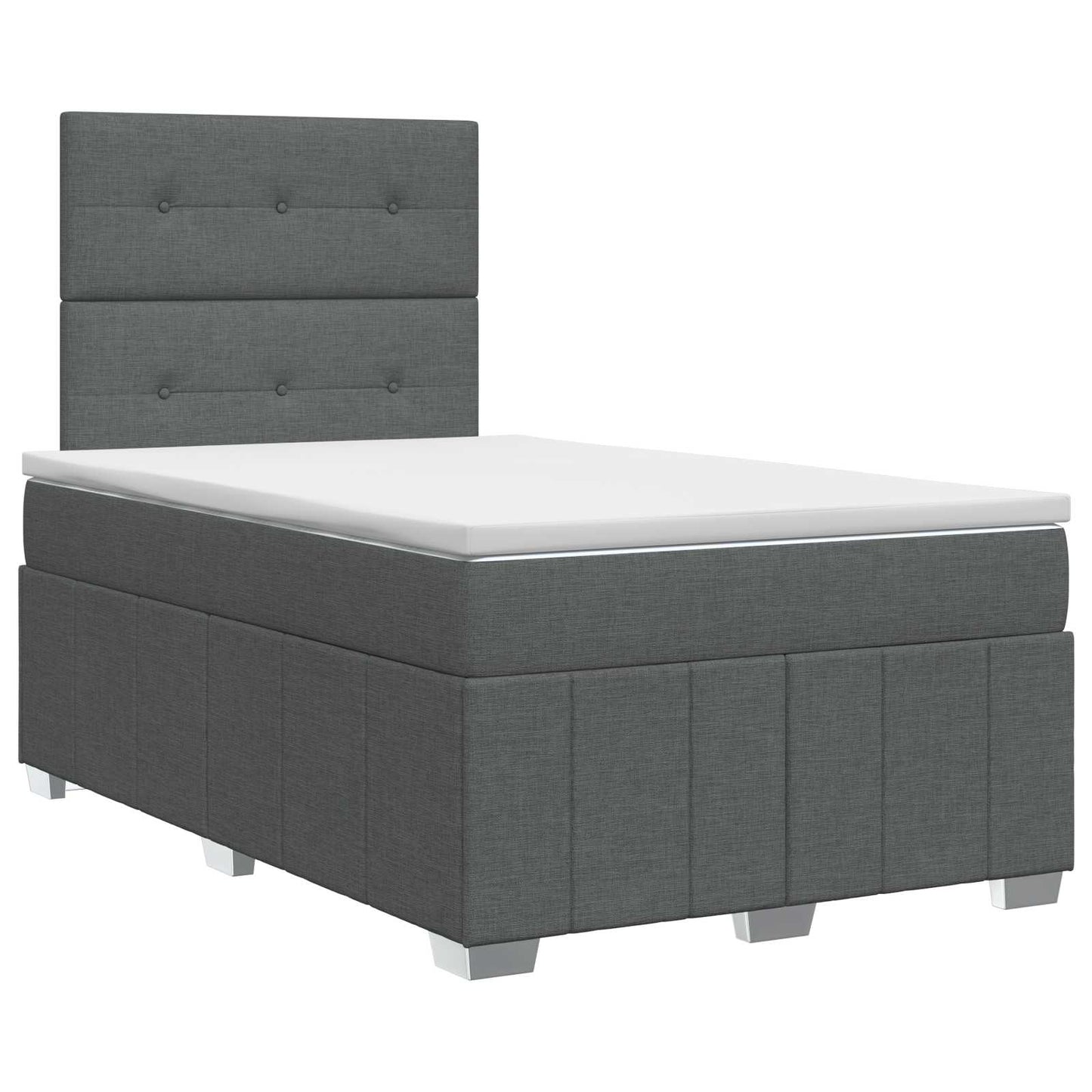 vidaXL Κρεβάτι box spring με στρώμα Σκούρο Γκρι 120 x 190 cm Ύφασμα