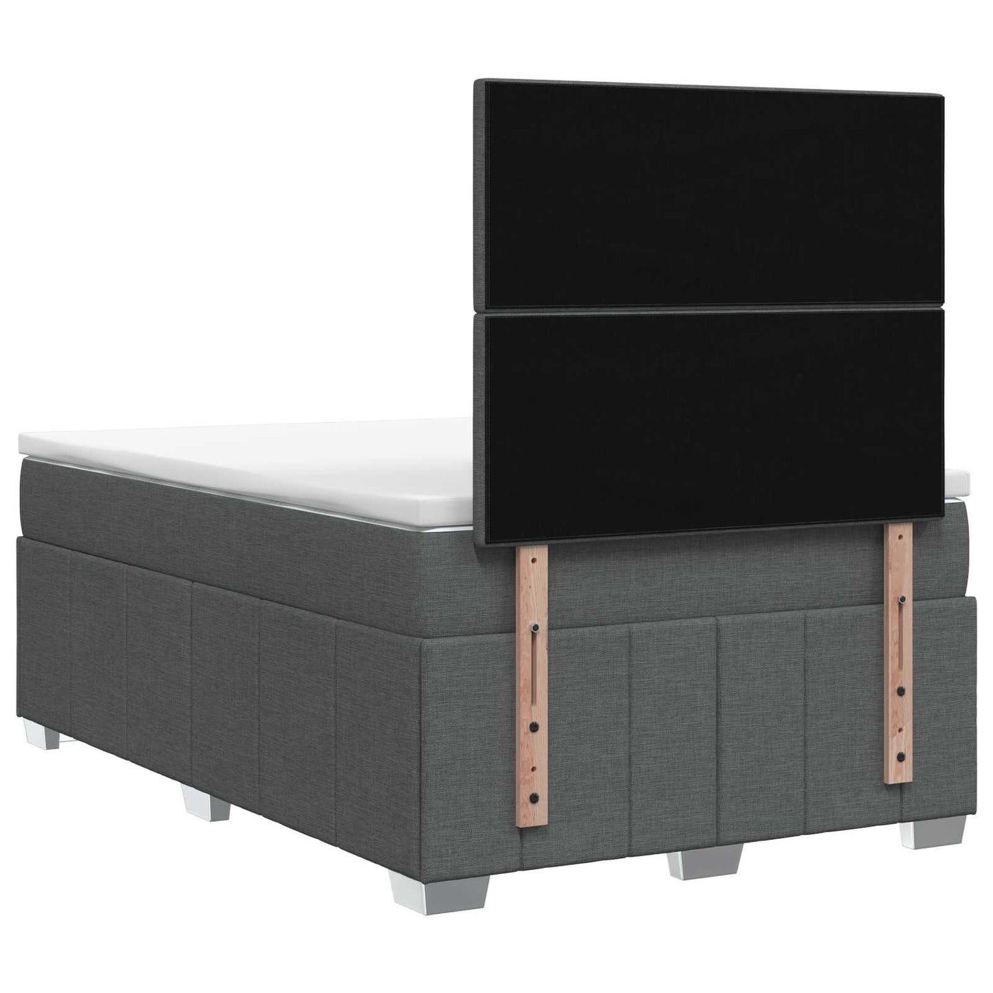 vidaXL Κρεβάτι box spring με στρώμα Σκούρο Γκρι 120 x 190 cm Ύφασμα