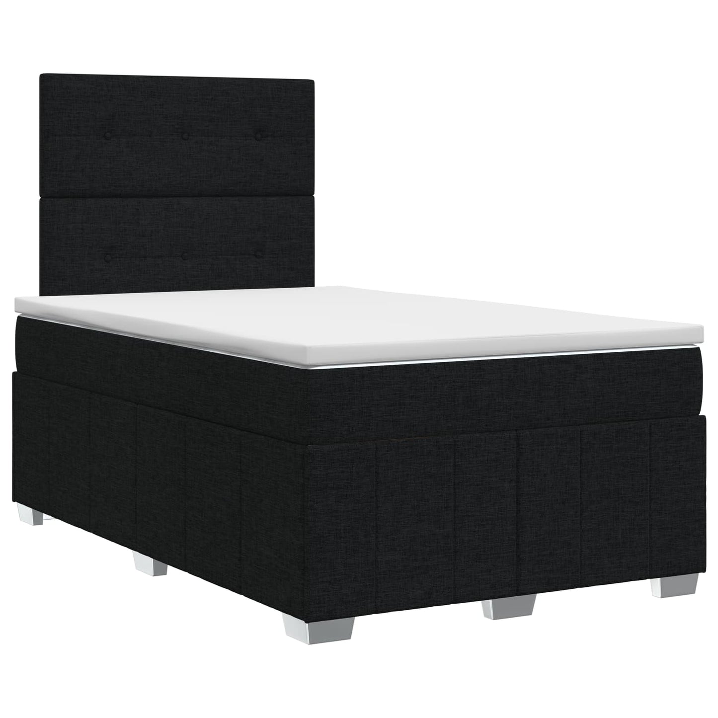 vidaXL Κρεβάτι box spring με στρώμα Μαύρο 120 x 190 cm Ύφασμα