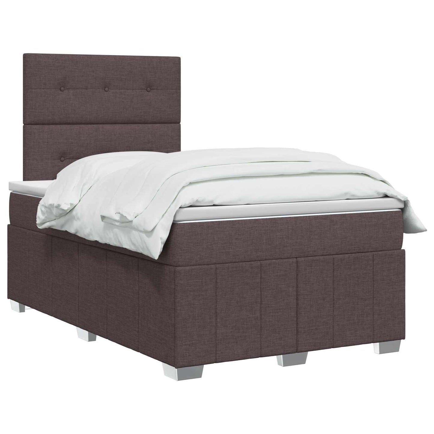vidaXL Κρεβάτι box spring με στρώμα Σκούρο Καφέ 120 x 190 cm Ύφασμα