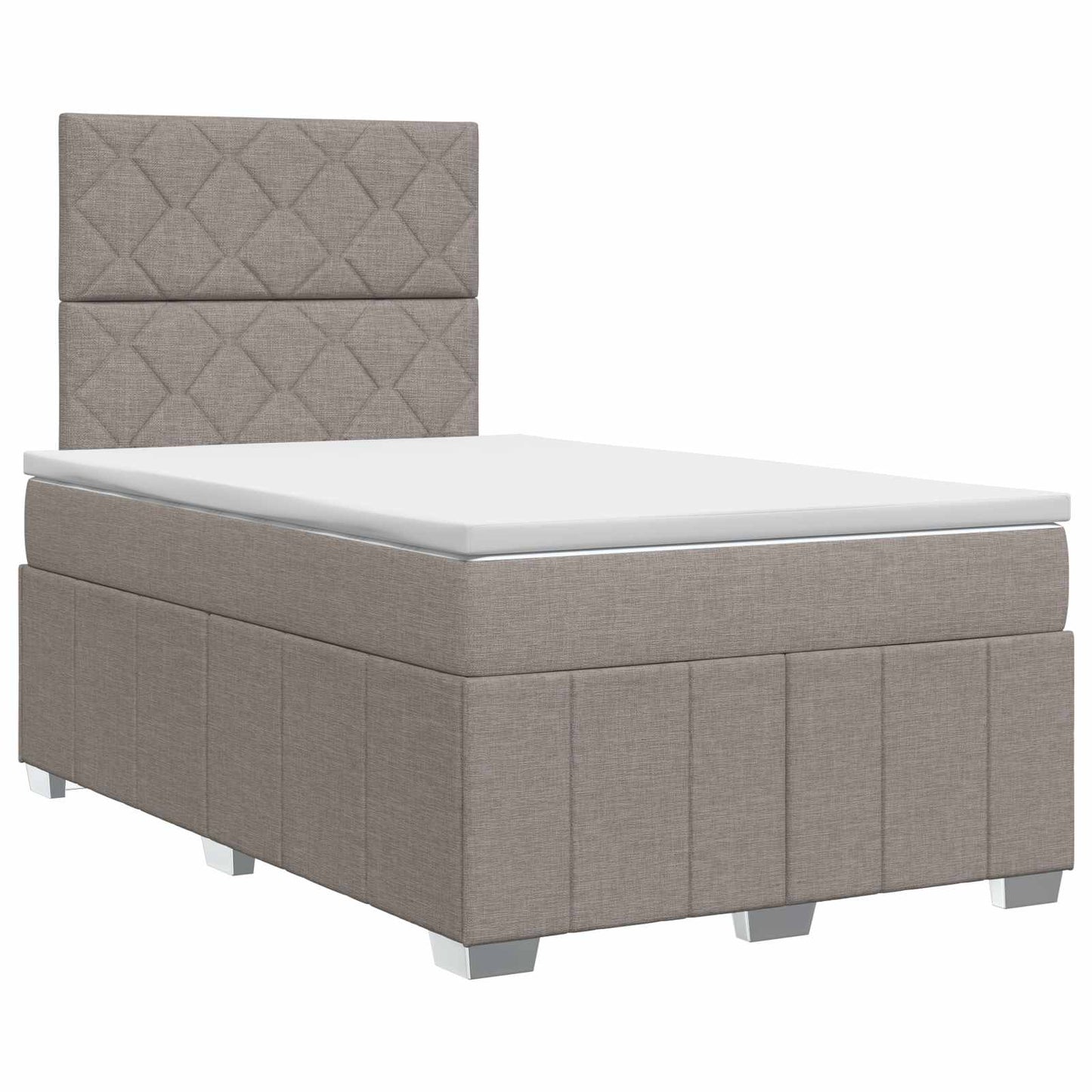 vidaXL Κρεβάτι box spring με στρώμα Taupe 120 x 190 cm Ύφασμα