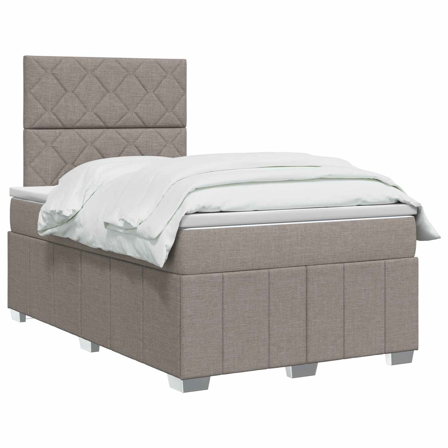 vidaXL Κρεβάτι box spring με στρώμα Taupe 120 x 190 cm Ύφασμα