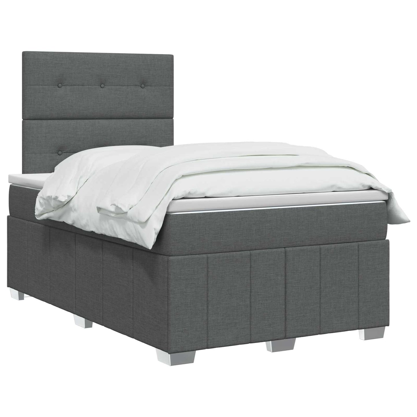 vidaXL Κρεβάτι box spring με στρώμα Σκούρο Γκρι 120 x 200 cm Ύφασμα