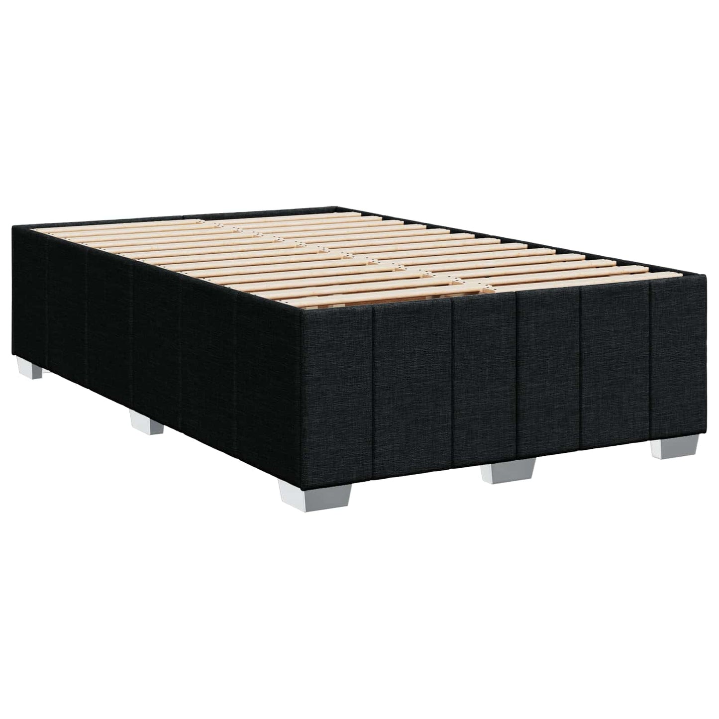vidaXL Κρεβάτι box spring με στρώμα Μαύρο 120 x 200 cm Ύφασμα