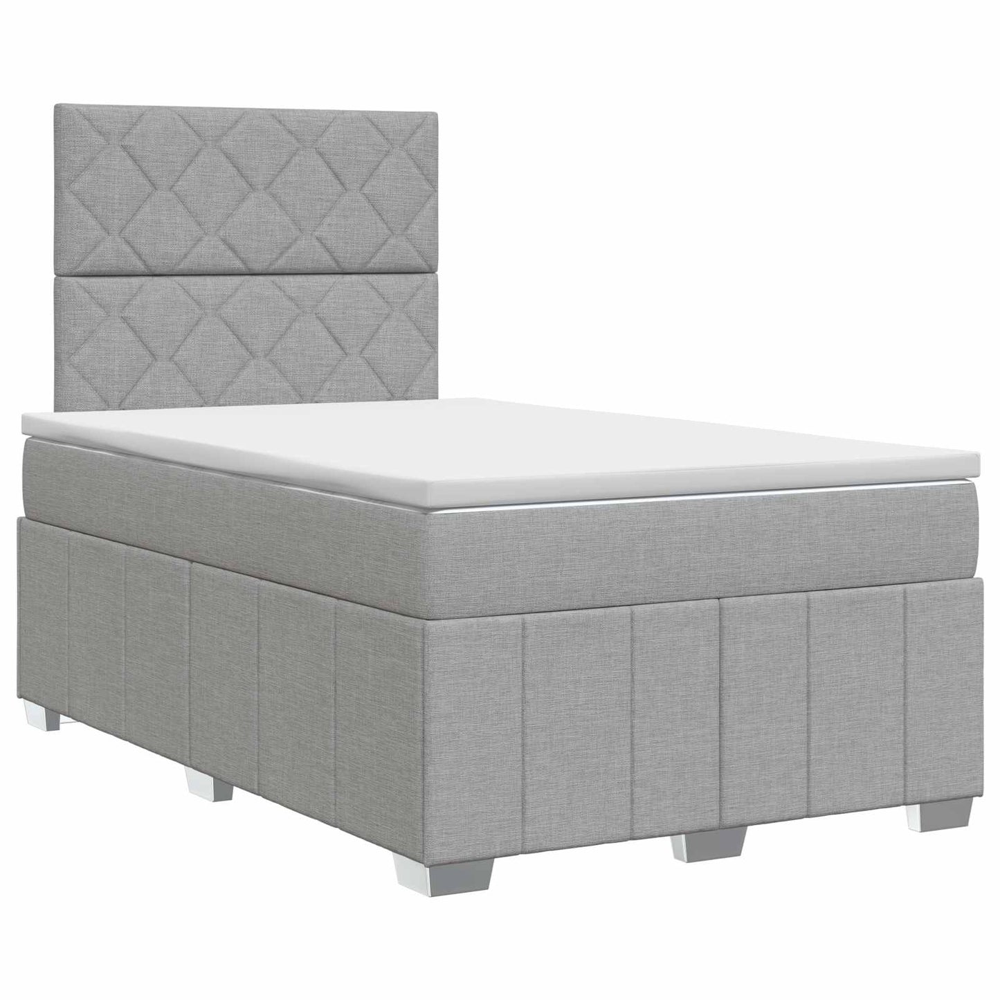 vidaXL Κρεβάτι box spring με στρώμα Ανοιχτό γκρι 120 x 200 cm Ύφασμα