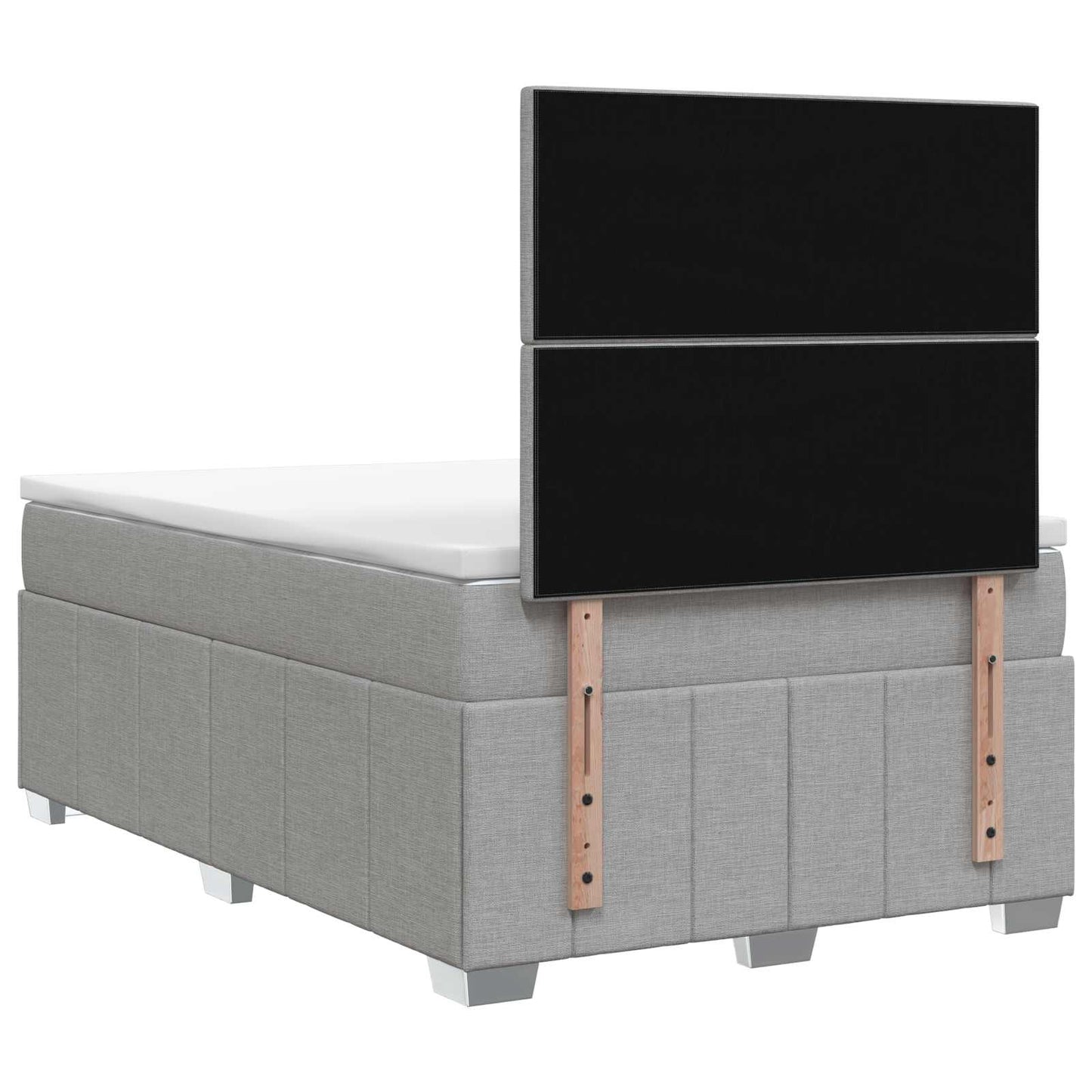 vidaXL Κρεβάτι box spring με στρώμα Ανοιχτό γκρι 120 x 200 cm Ύφασμα