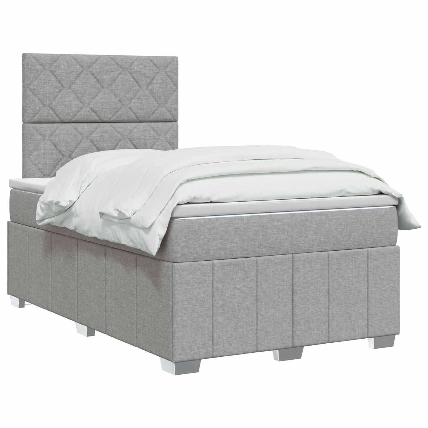 vidaXL Κρεβάτι box spring με στρώμα Ανοιχτό γκρι 120 x 200 cm Ύφασμα