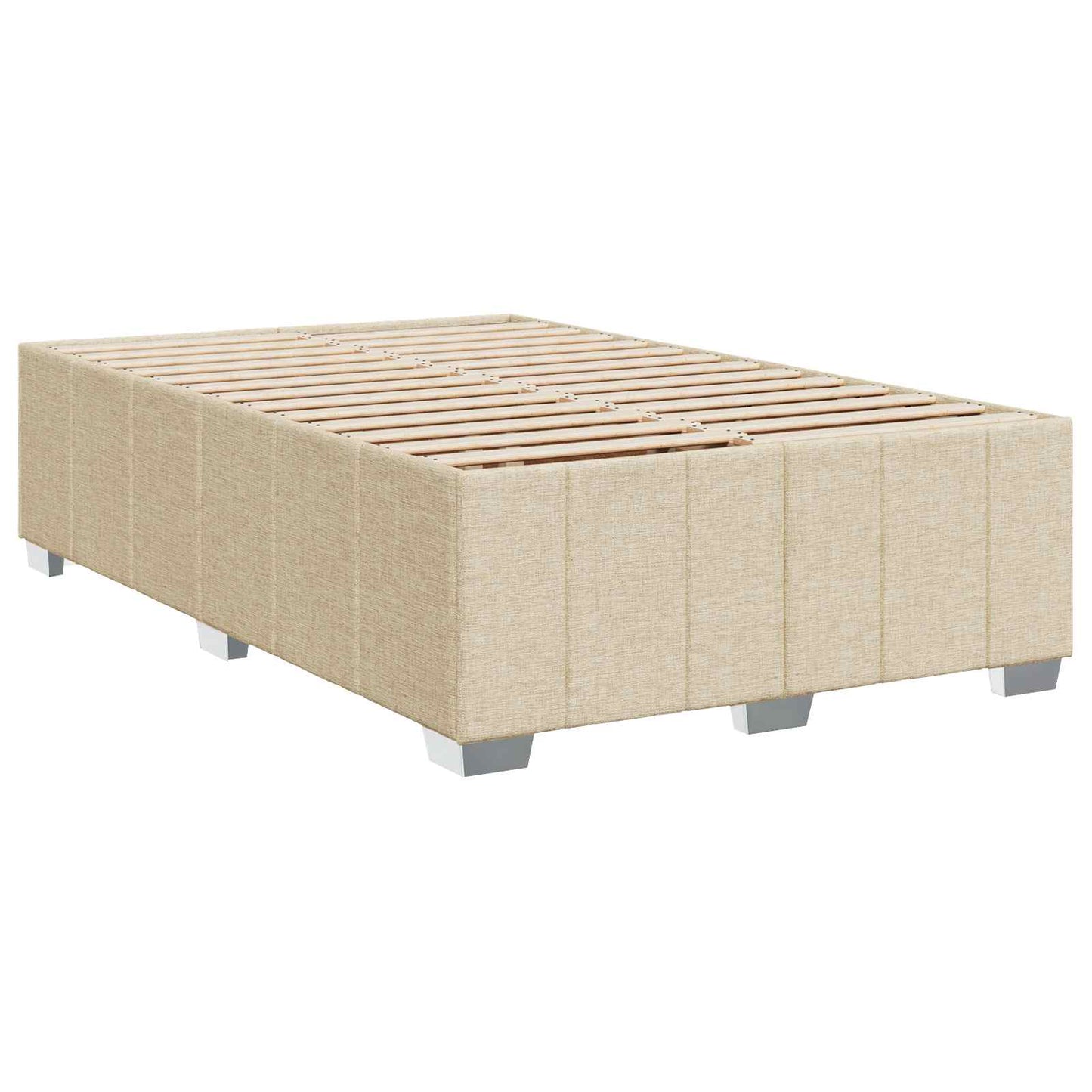 vidaXL Κρεβάτι box spring με στρώμα Κρεμ 120 x 200 cm Ύφασμα