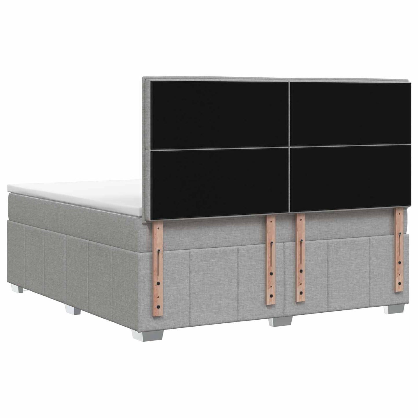 vidaXL Κρεβάτι box spring με στρώμα Ανοιχτό γκρι 140 x 190 cm Ύφασμα