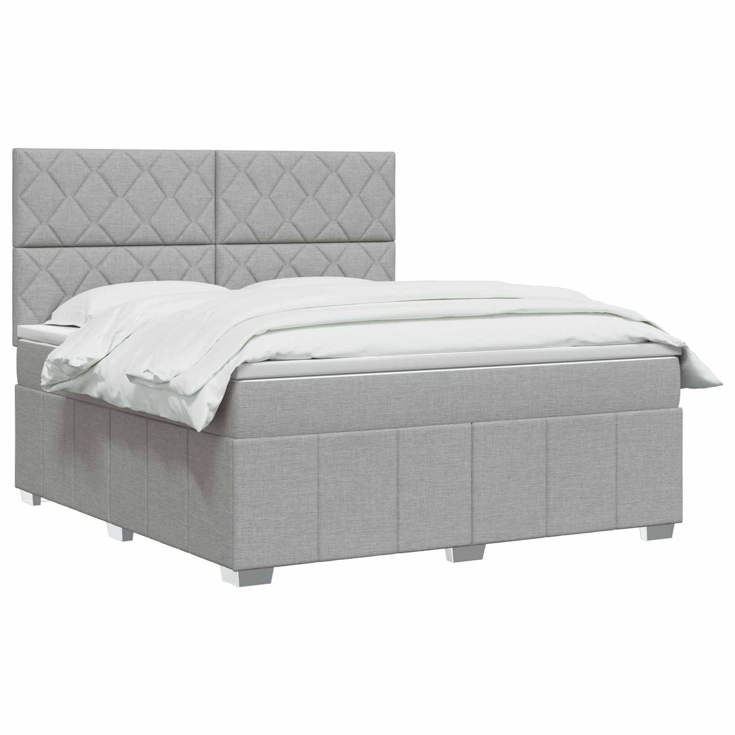 vidaXL Κρεβάτι box spring με στρώμα Ανοιχτό γκρι 140 x 190 cm Ύφασμα