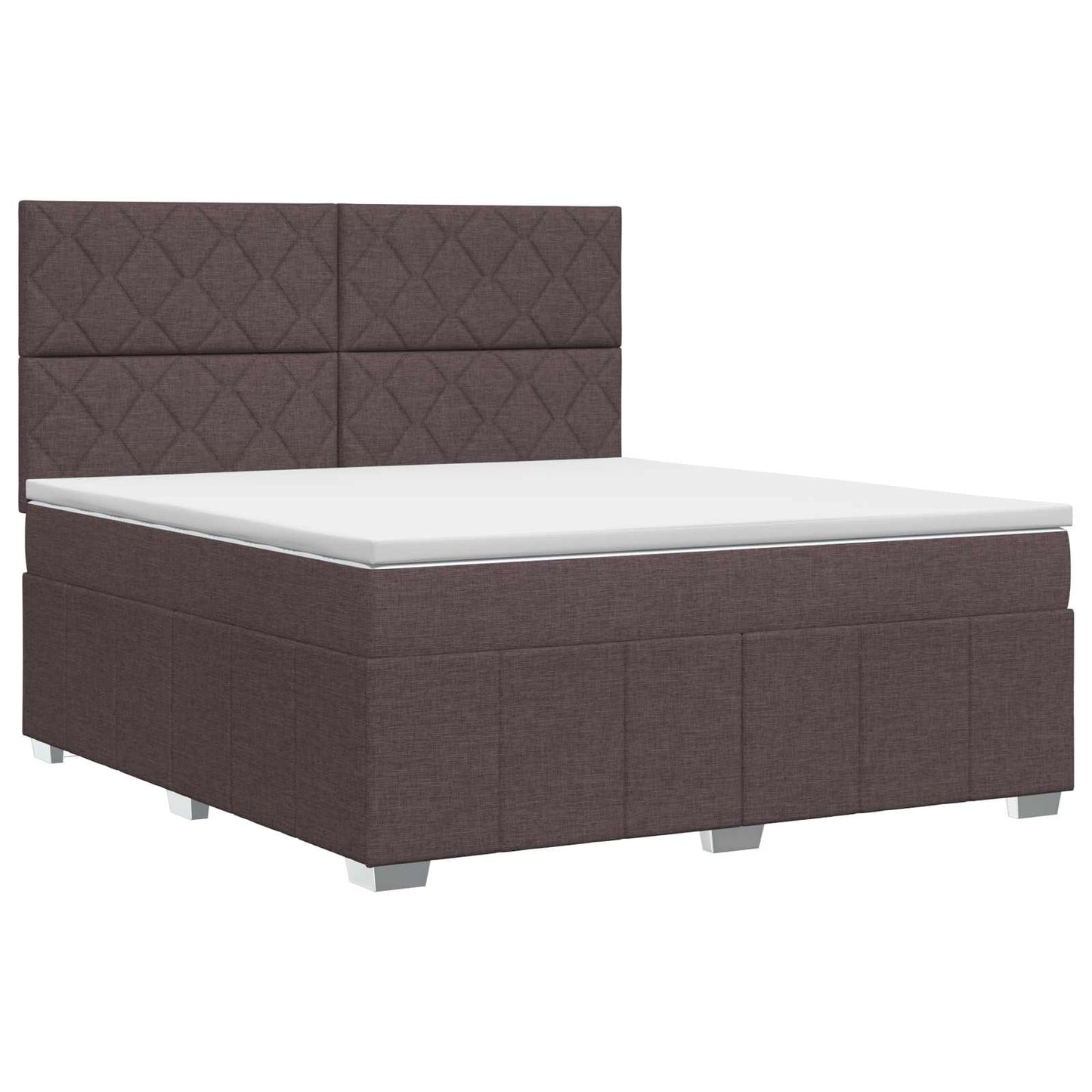 vidaXL Κρεβάτι box spring με στρώμα Σκούρο Καφέ 160 x 200 cm Ύφασμα