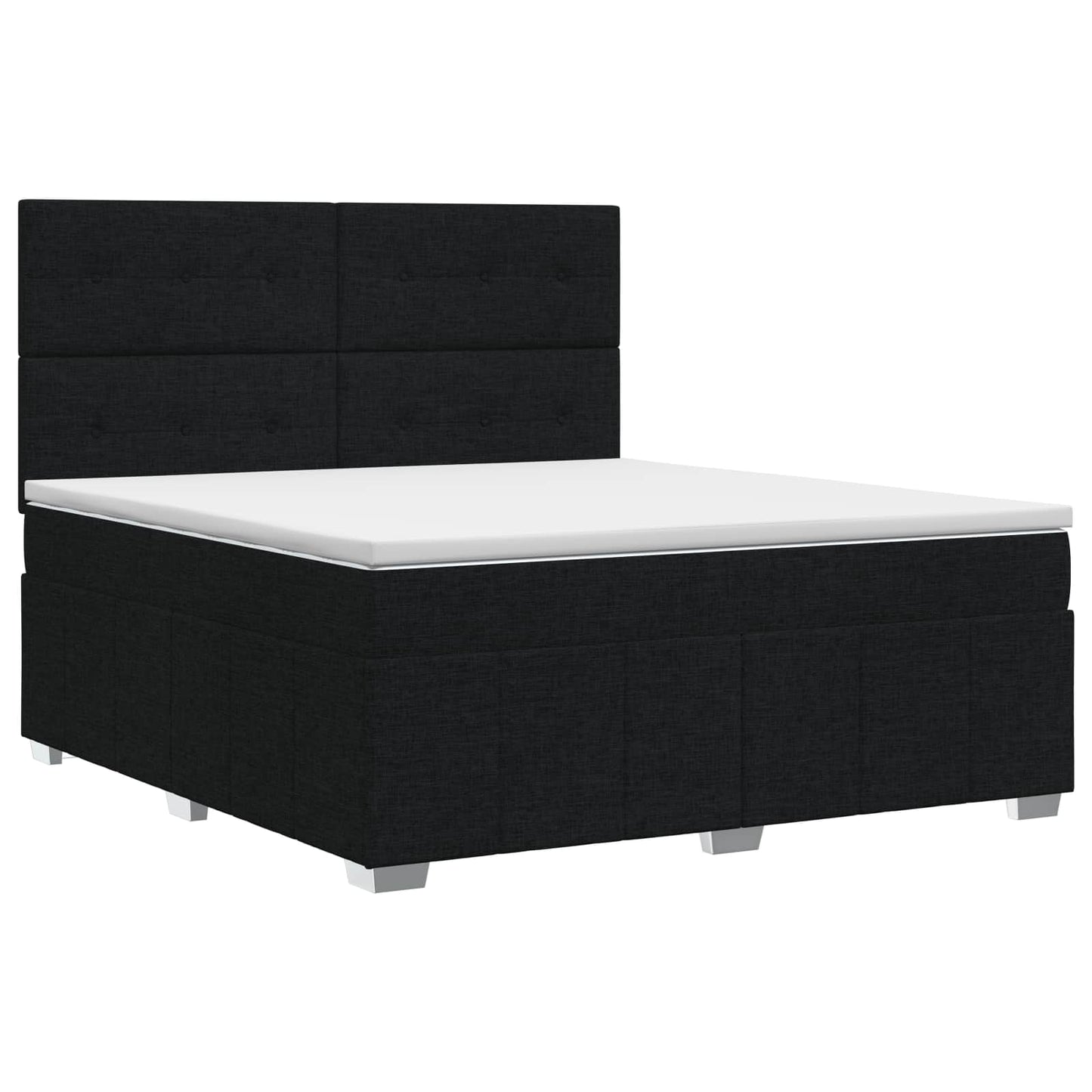 vidaXL Κρεβάτι box spring με στρώμα Μαύρο 180 x 200 cm Ύφασμα