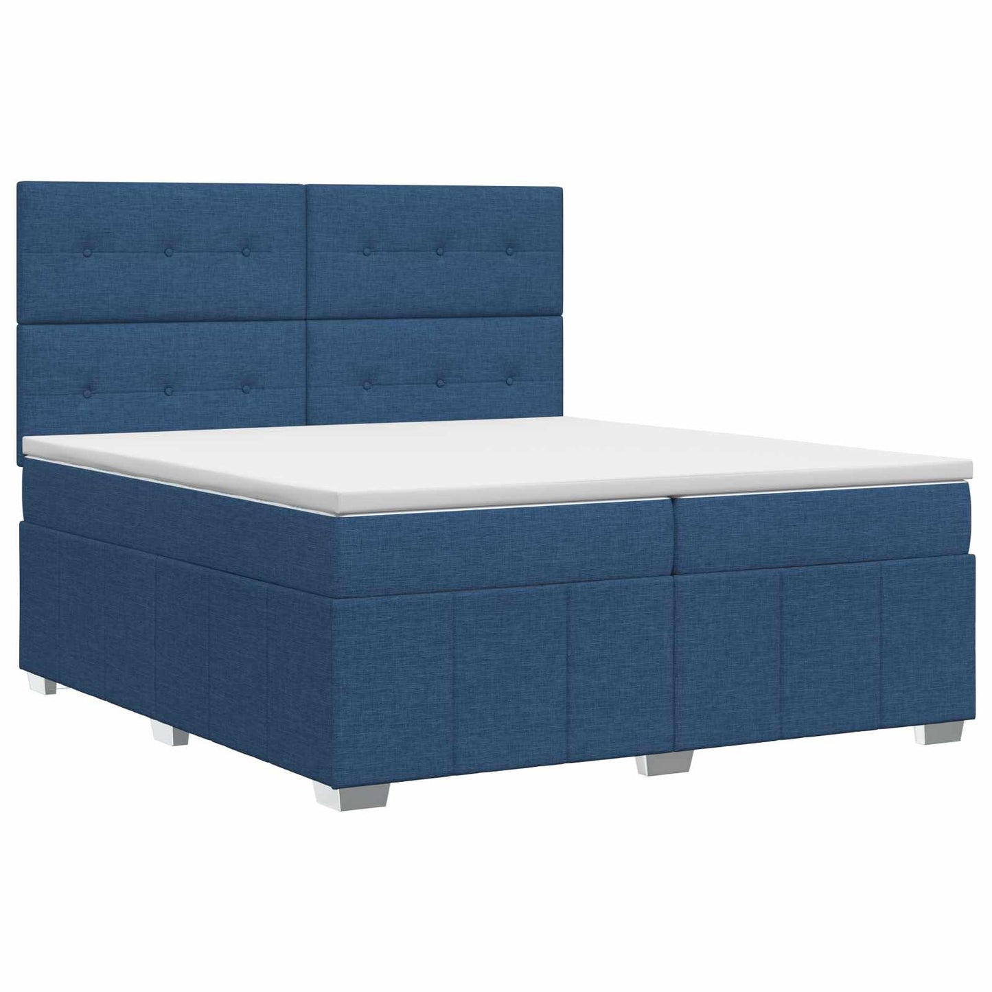 vidaXL Κρεβάτι box spring με στρώμα Μπλε 200 x 200 cm Ύφασμα