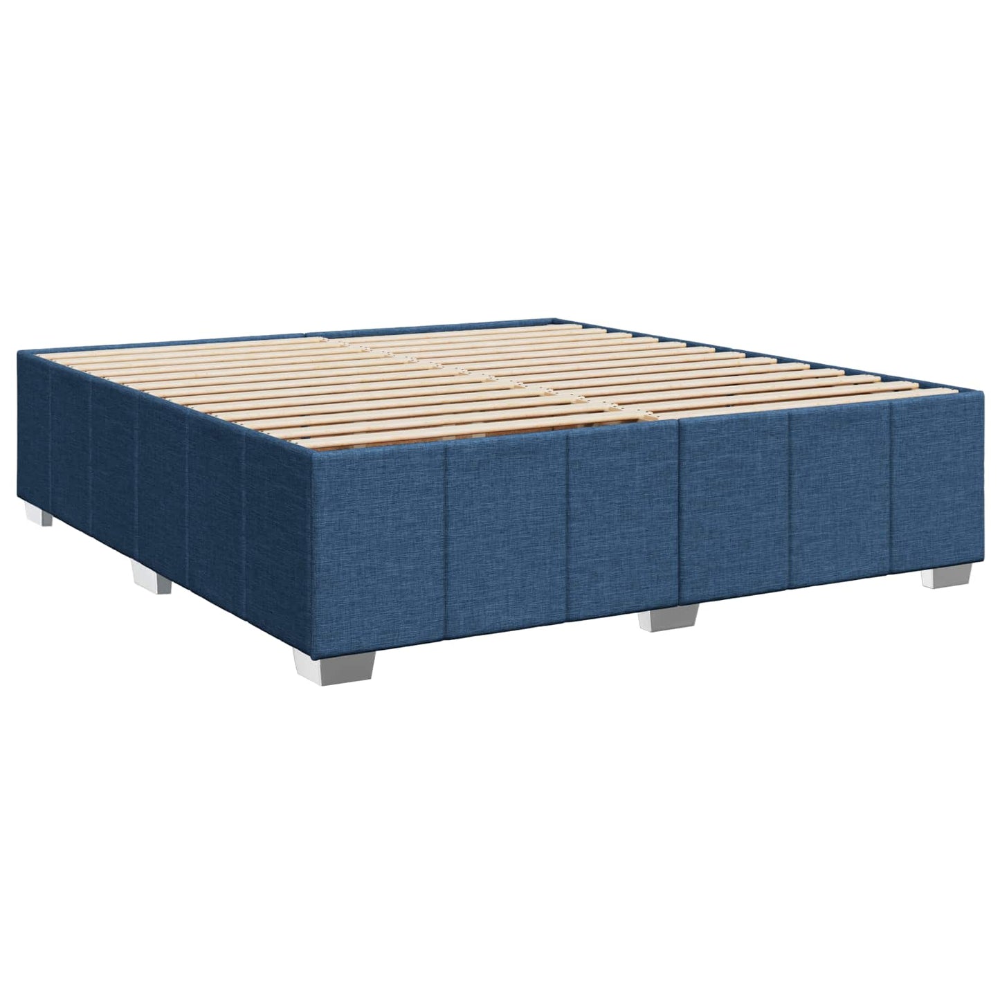 vidaXL Κρεβάτι box spring με στρώμα Μπλε 200 x 200 cm Ύφασμα