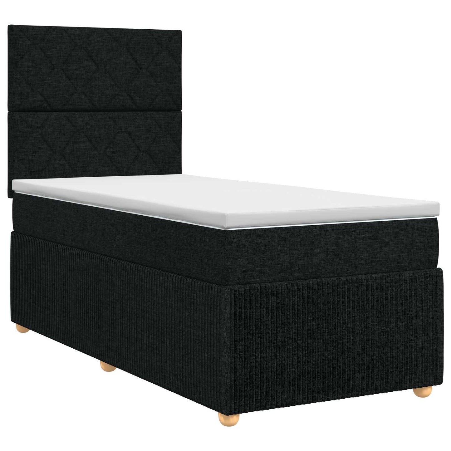 vidaXL Κρεβάτι box spring με στρώμα Μαύρο 80 x 200 cm Ύφασμα