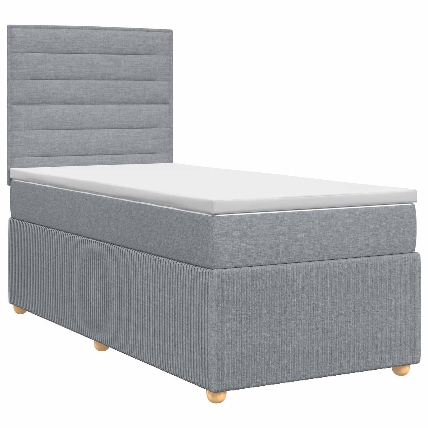vidaXL Κρεβάτι box spring με στρώμα Ανοιχτό γκρι 90 x 200 cm Ύφασμα