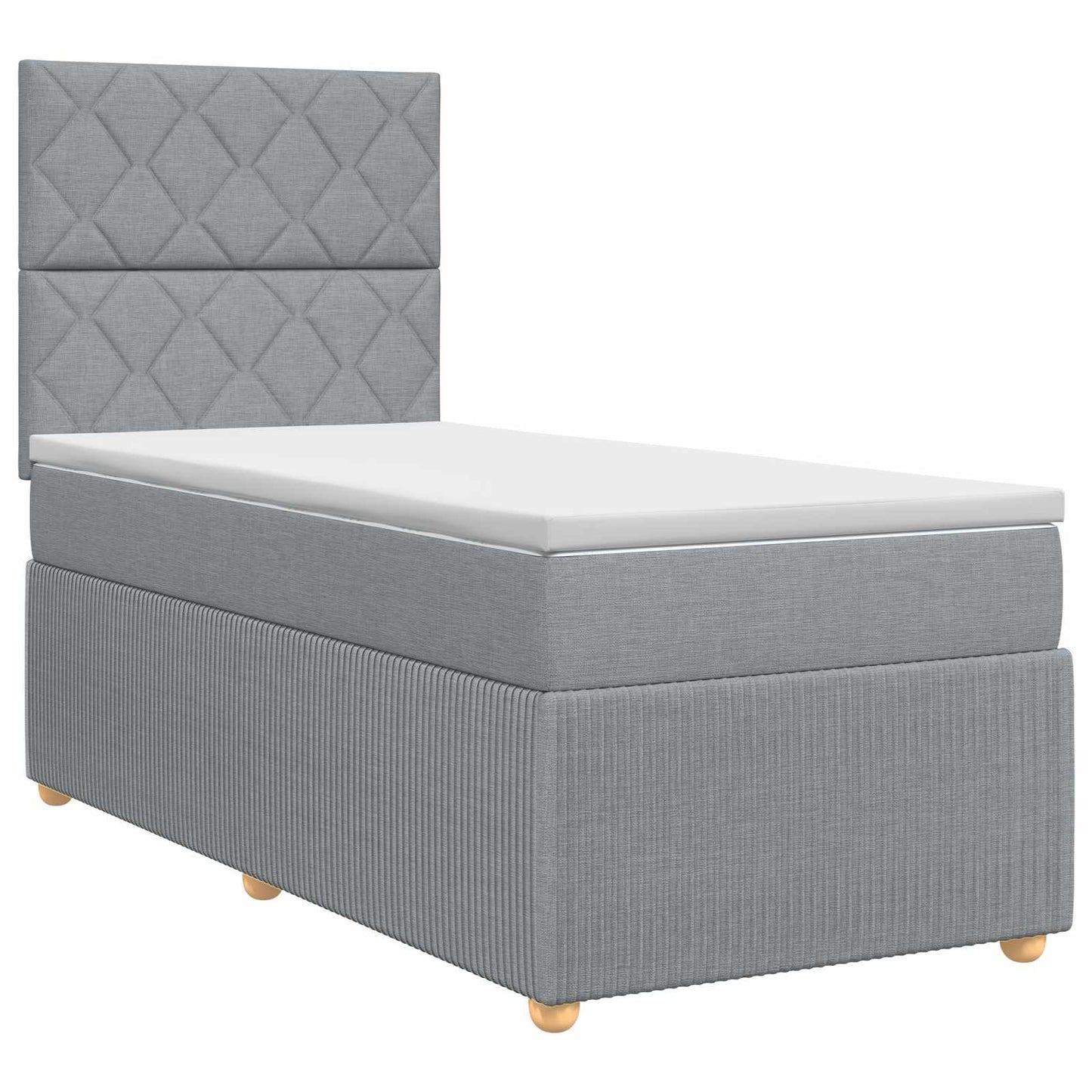vidaXL Κρεβάτι box spring με στρώμα Ανοιχτό γκρι 90 x 200 cm Ύφασμα