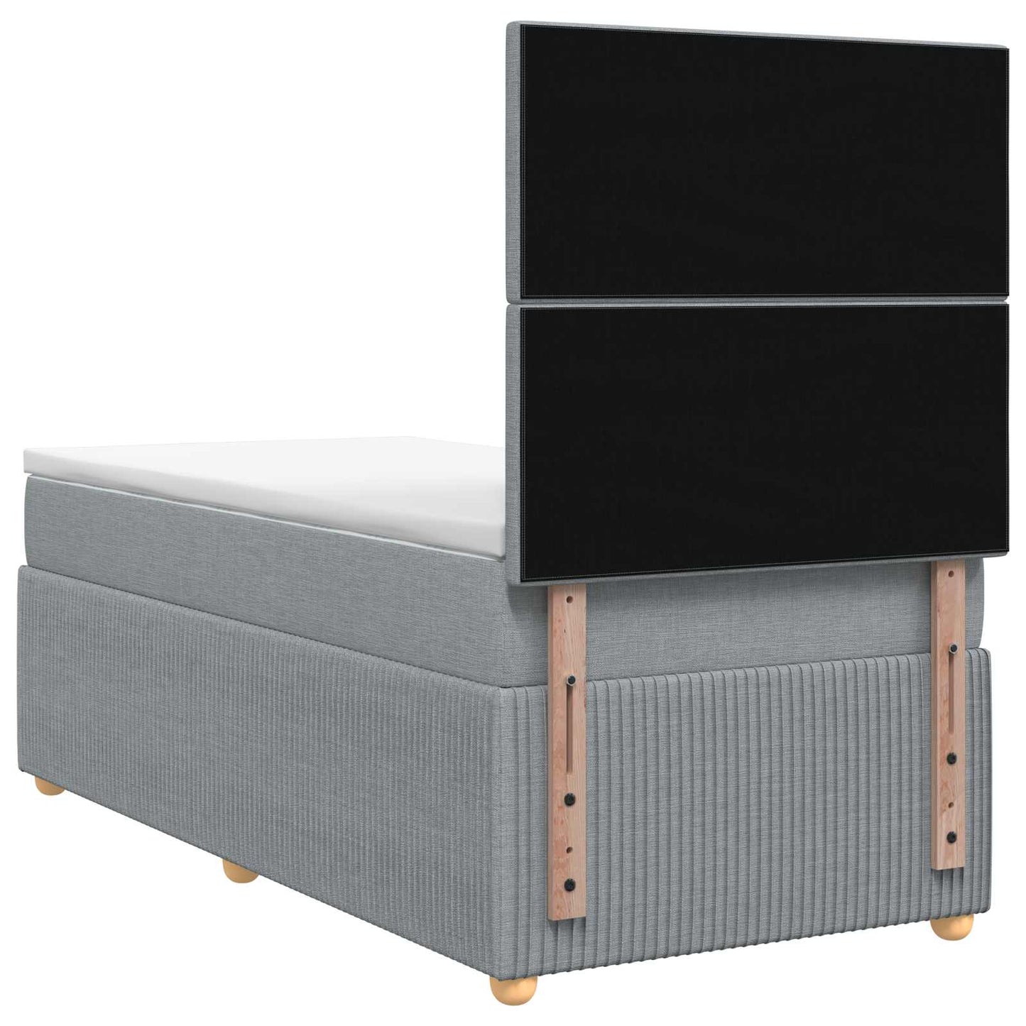 vidaXL Κρεβάτι box spring με στρώμα Ανοιχτό γκρι 90 x 200 cm Ύφασμα