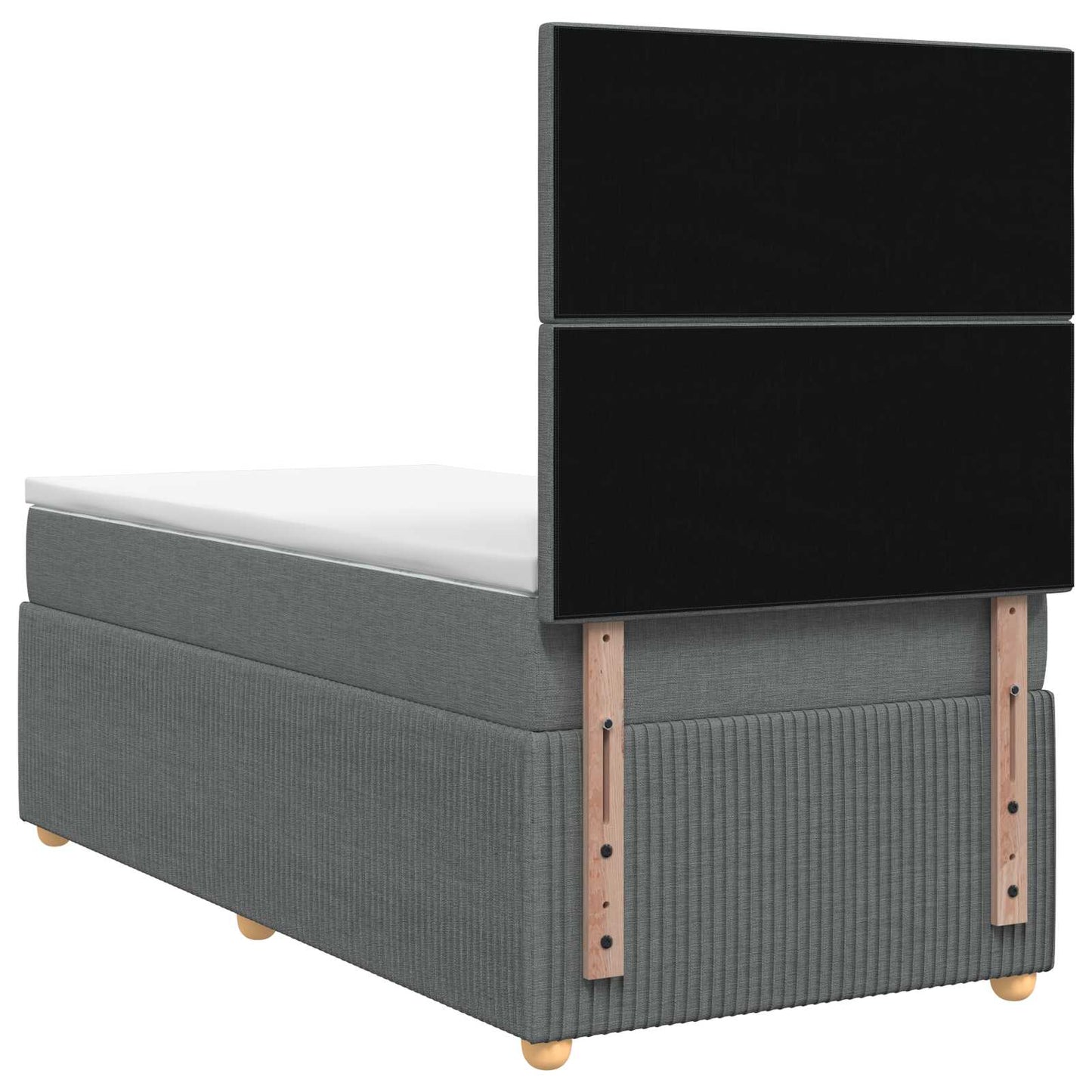 vidaXL Κρεβάτι box spring με στρώμα Σκούρο Γκρι 90 x 200 cm Ύφασμα