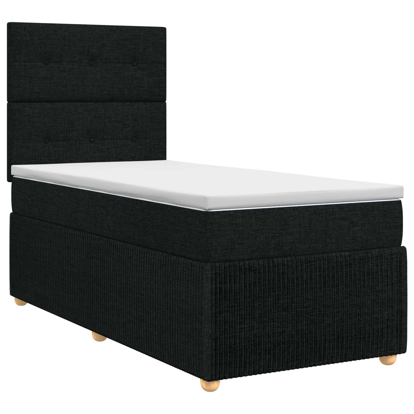 vidaXL Κρεβάτι box spring με στρώμα Μαύρο 100 x 200 cm Ύφασμα