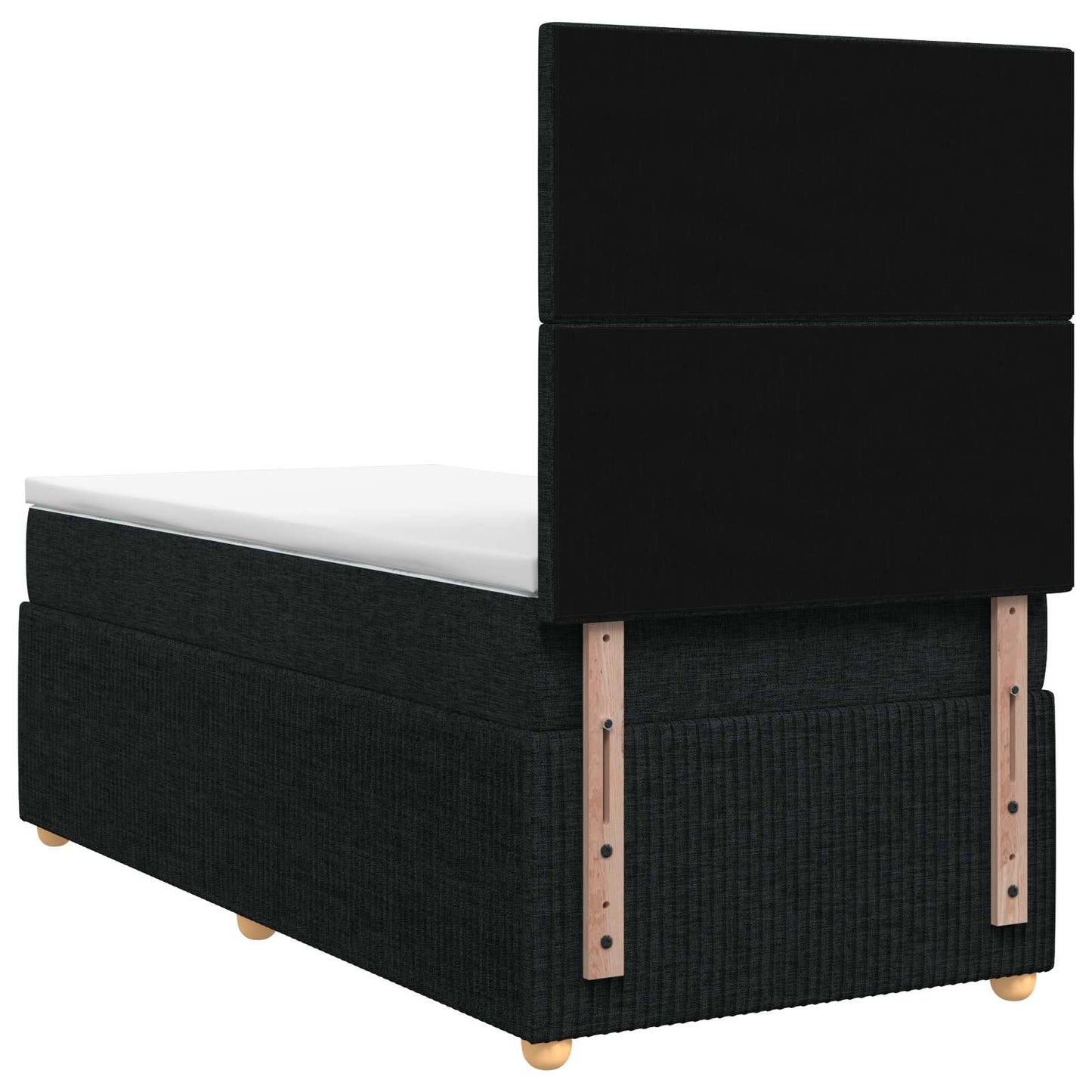 vidaXL Κρεβάτι box spring με στρώμα Μαύρο 100 x 200 cm Ύφασμα