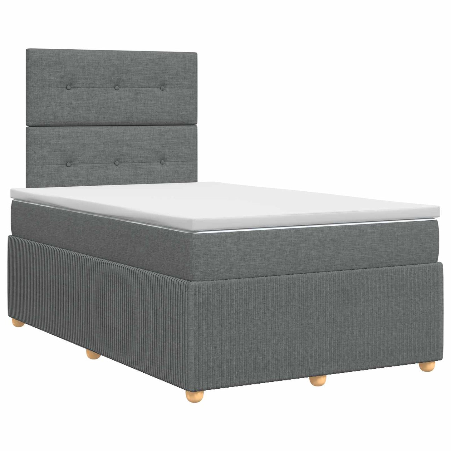 vidaXL Κρεβάτι box spring με στρώμα Σκούρο Γκρι 120 x 190 cm Ύφασμα