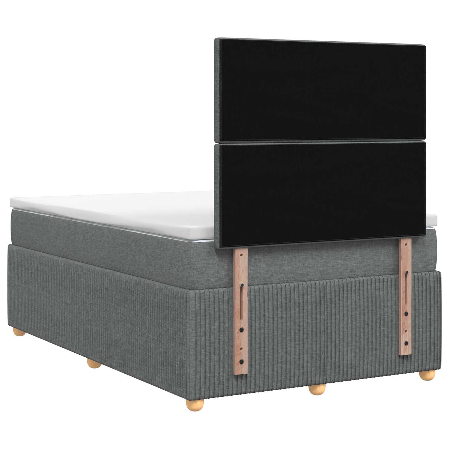 vidaXL Κρεβάτι box spring με στρώμα Σκούρο Γκρι 120 x 190 cm Ύφασμα